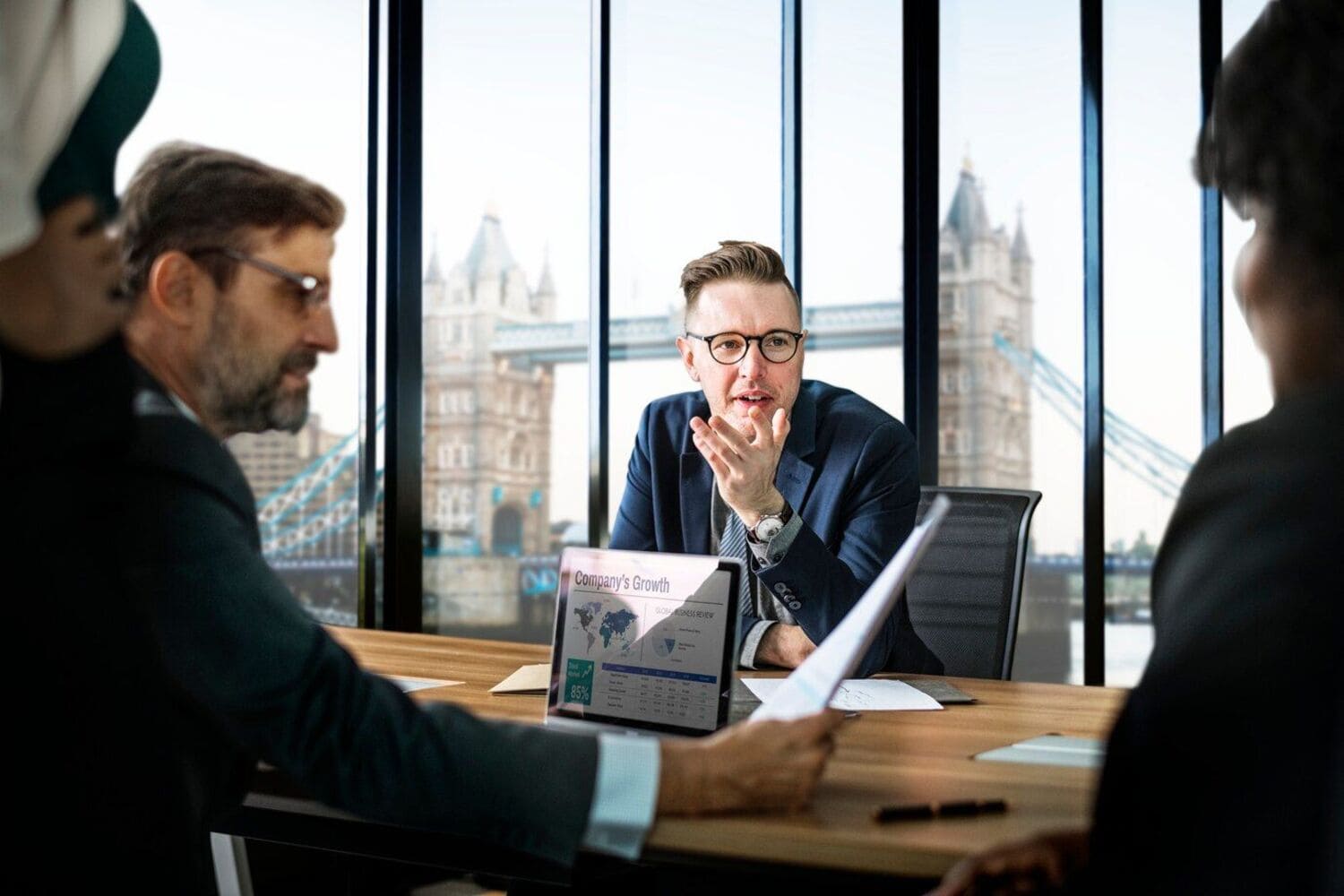Young business man working using  and Finance Courses.